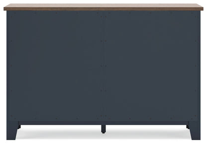 Landocken - Brown / Blue - Dresser - Hornell Furniture Outlet