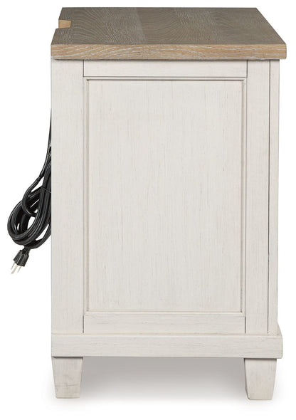 Shaybrock - Antique White / Brown - Two Drawer Night Stand - Hornell Furniture Outlet