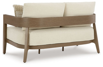 Serene Bay - Dark Brown / White - Loveseat With Cushion - Hornell Furniture Outlet