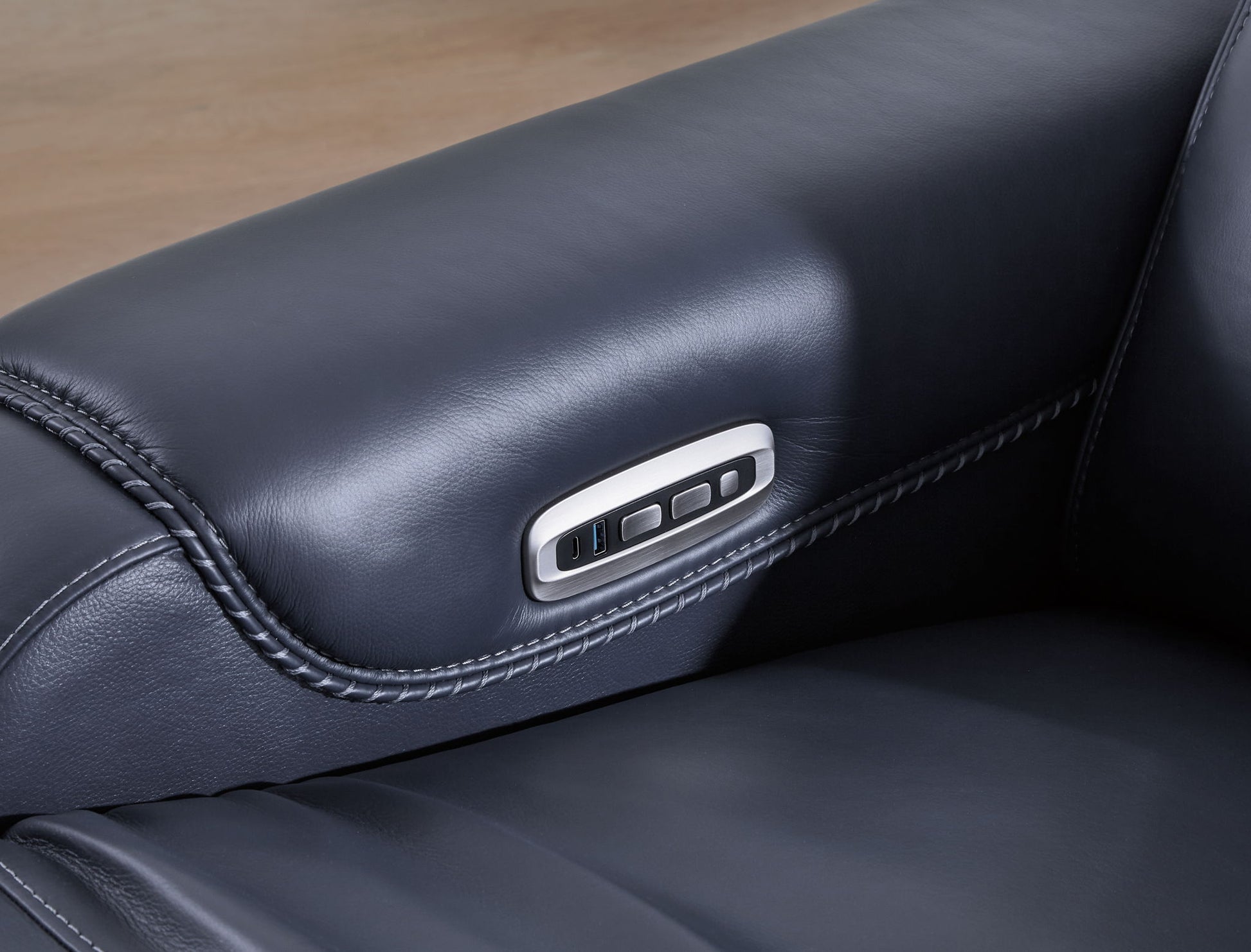 Mercomatic - Power Reclining Sofa With Adj Headrest - Hornell Furniture Outlet