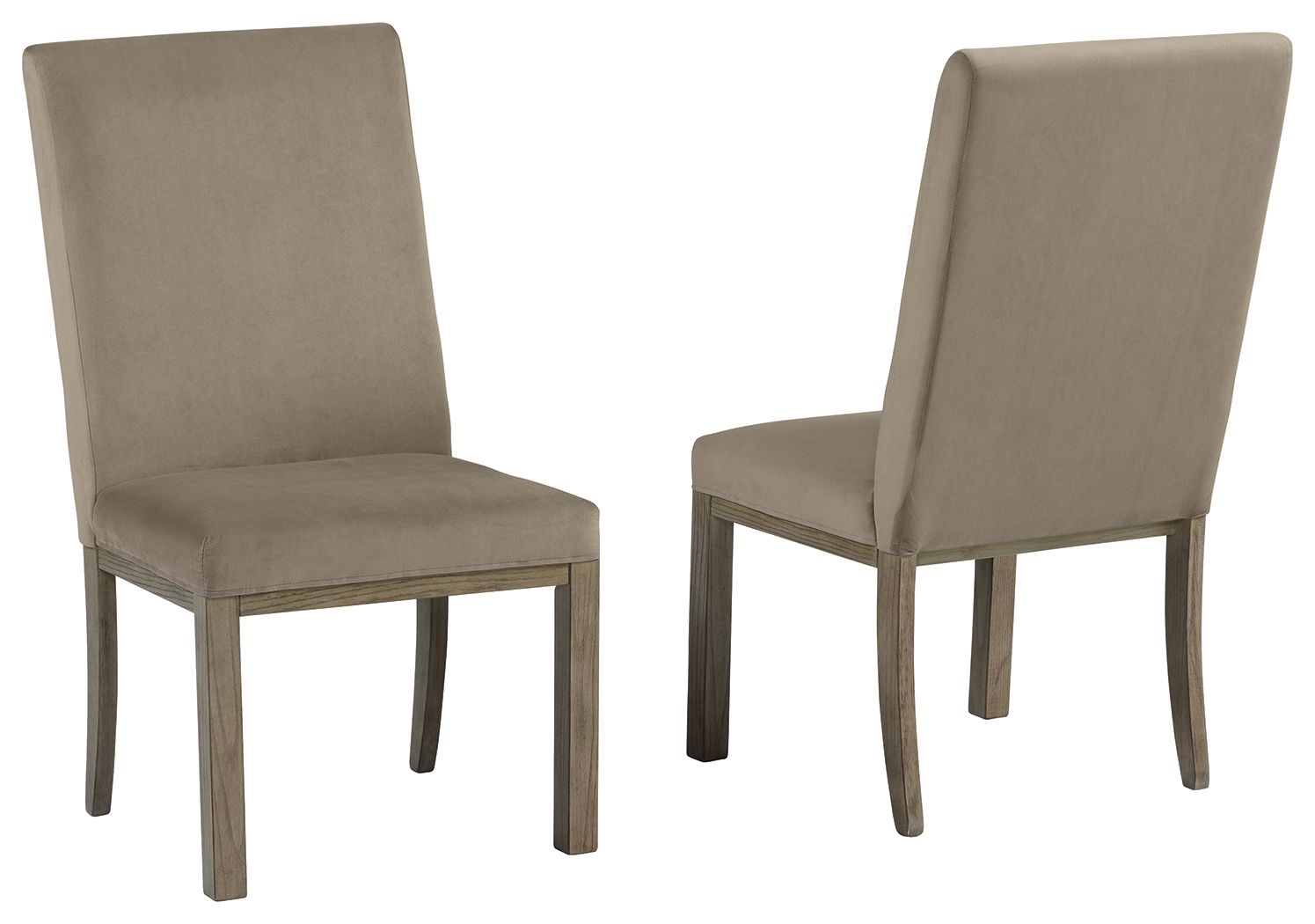 Chrestner - Gray / Brown - Dining UPH Side Chair (Set of 2) - Hornell Furniture Outlet
