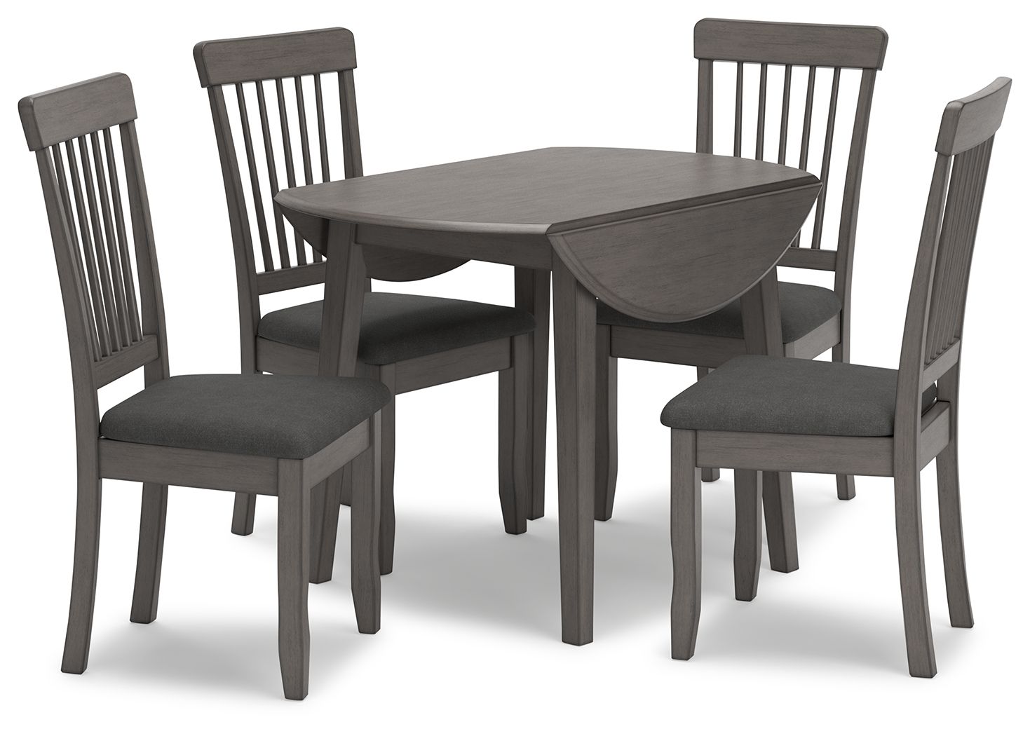 Shullden - Gray - Round Drm Drop Leaf Table - Hornell Furniture Outlet