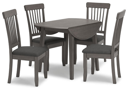 Shullden - Gray - Round Drm Drop Leaf Table - Hornell Furniture Outlet