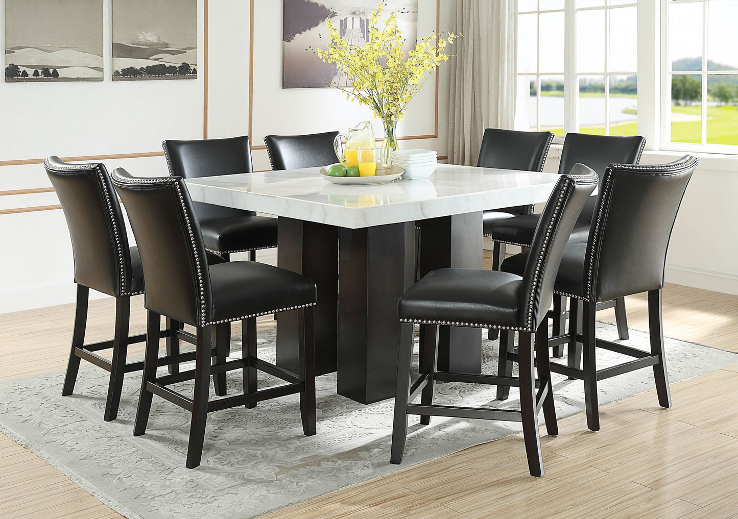 Camila - Square Counter Dining Set - White Top - Hornell Furniture Outlet