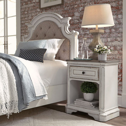 Magnolia Manor - 1 Drawer Nightstand - White - Hornell Furniture Outlet