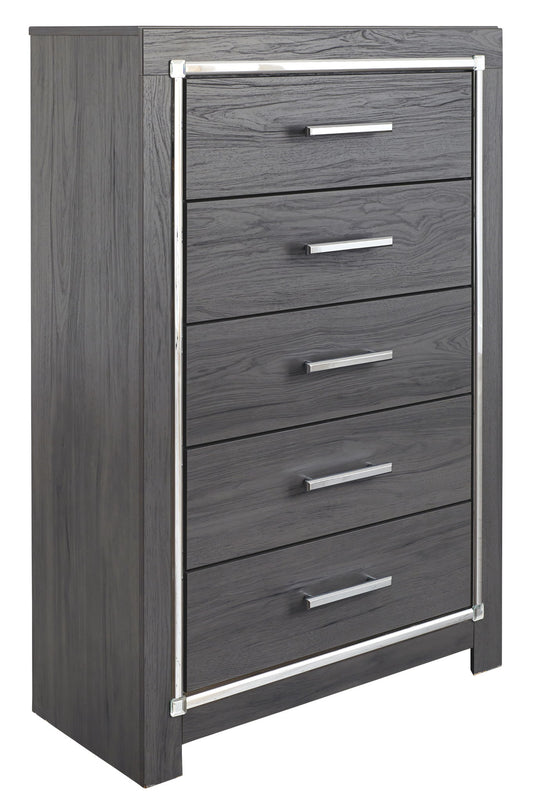 Lodanna - Gray - Five Drawer Chest - Hornell Furniture Outlet