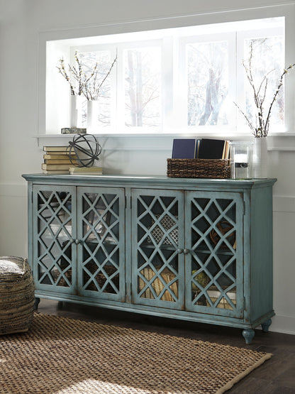 Mirimyn - Accent Cabinet - Vintage Finish - Antique Teal - Hornell Furniture Outlet