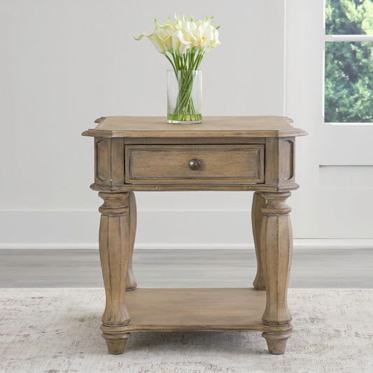 Magnolia Manor - End Table - Light Brown - Hornell Furniture Outlet