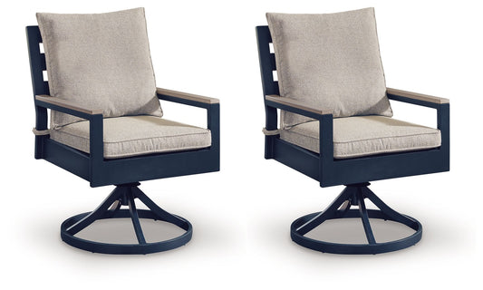 East Beach - Swivel Chair With Cushion (Set of 2) - Blue - Hornell Furniture Outlet
