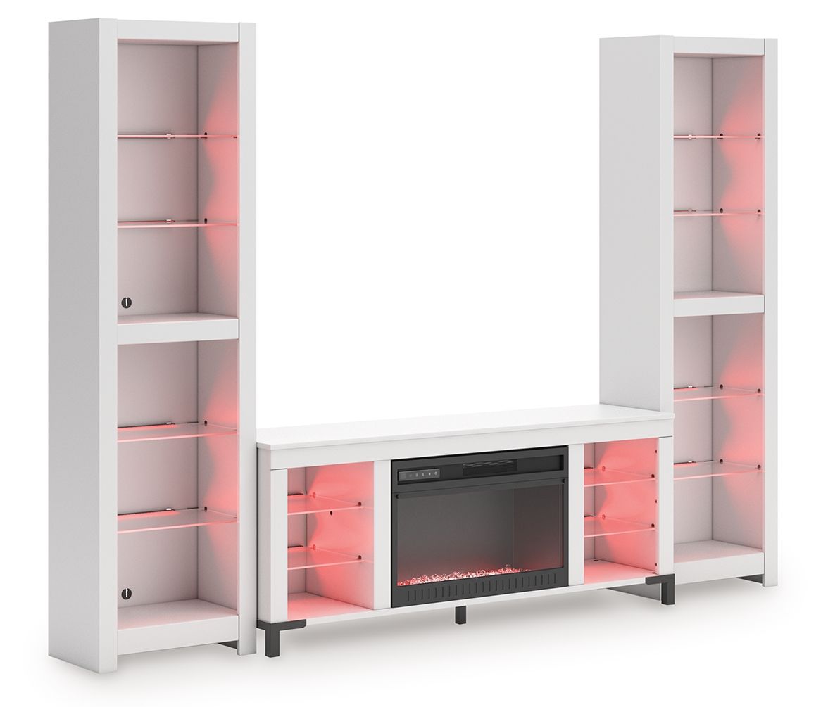 Brollevi - White - 3 - Piece Entertainment Center - Hornell Furniture Outlet