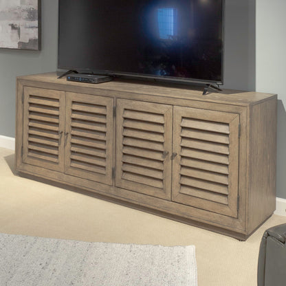 Aspen Sky - 78" TV Console - Weathered Saddle Brown - Hornell Furniture Outlet