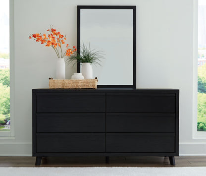 Danziar - Black - Dresser And Mirror - Hornell Furniture Outlet