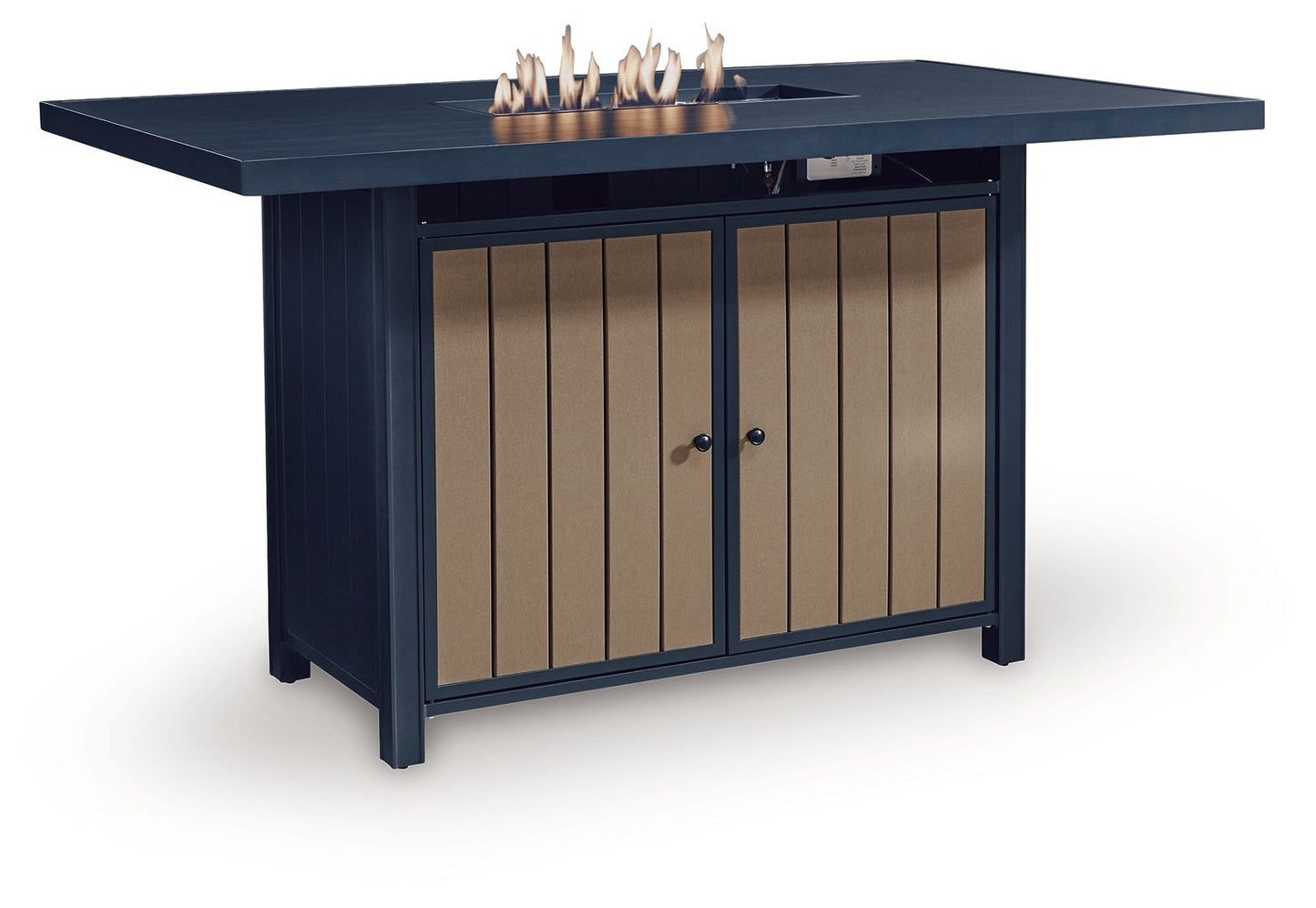 East Beach - Rectangular Bar Table With Fire Pit - Blue - Hornell Furniture Outlet