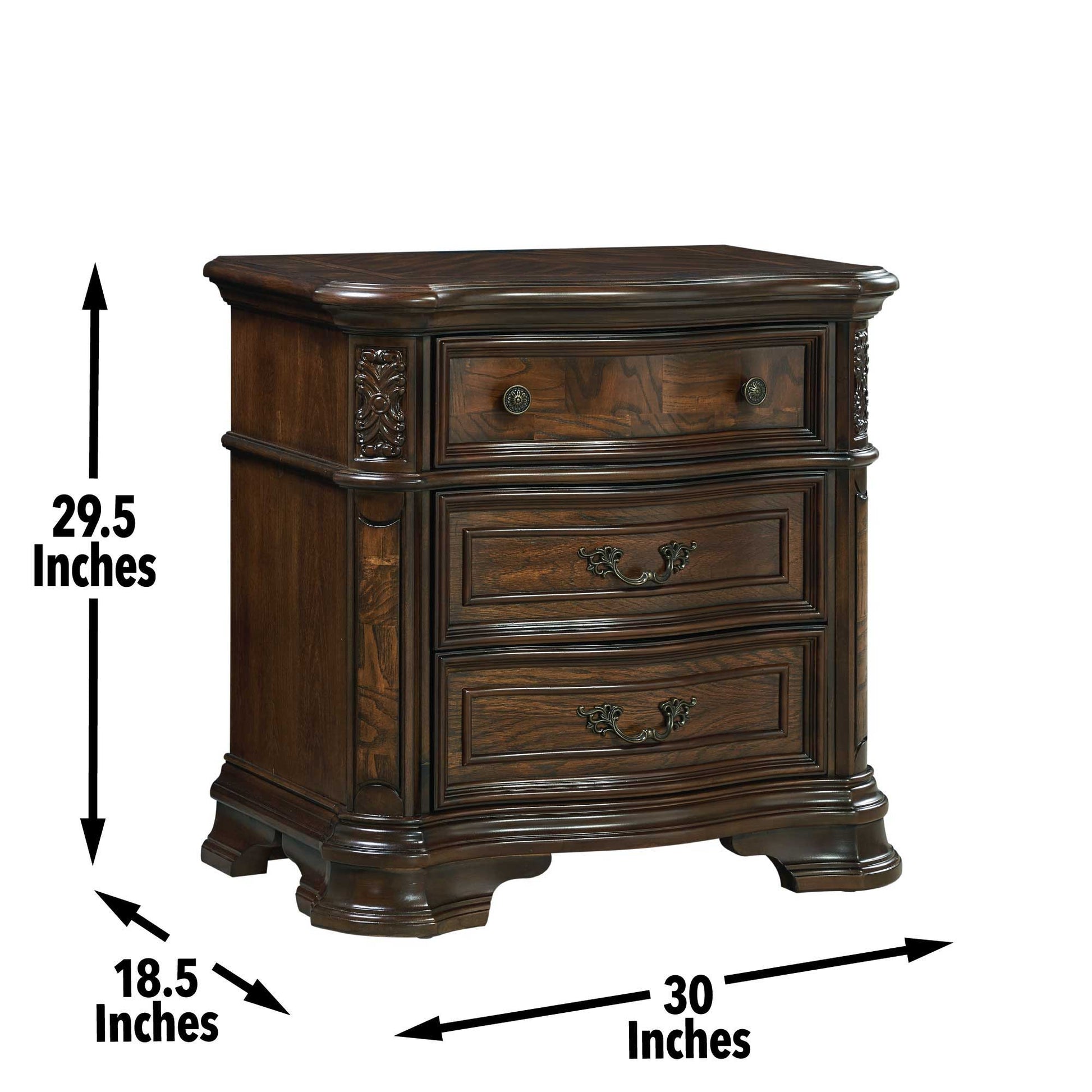 Royale - Nightstand With USB And Power Outlet - Dark Brown - Hornell Furniture Outlet