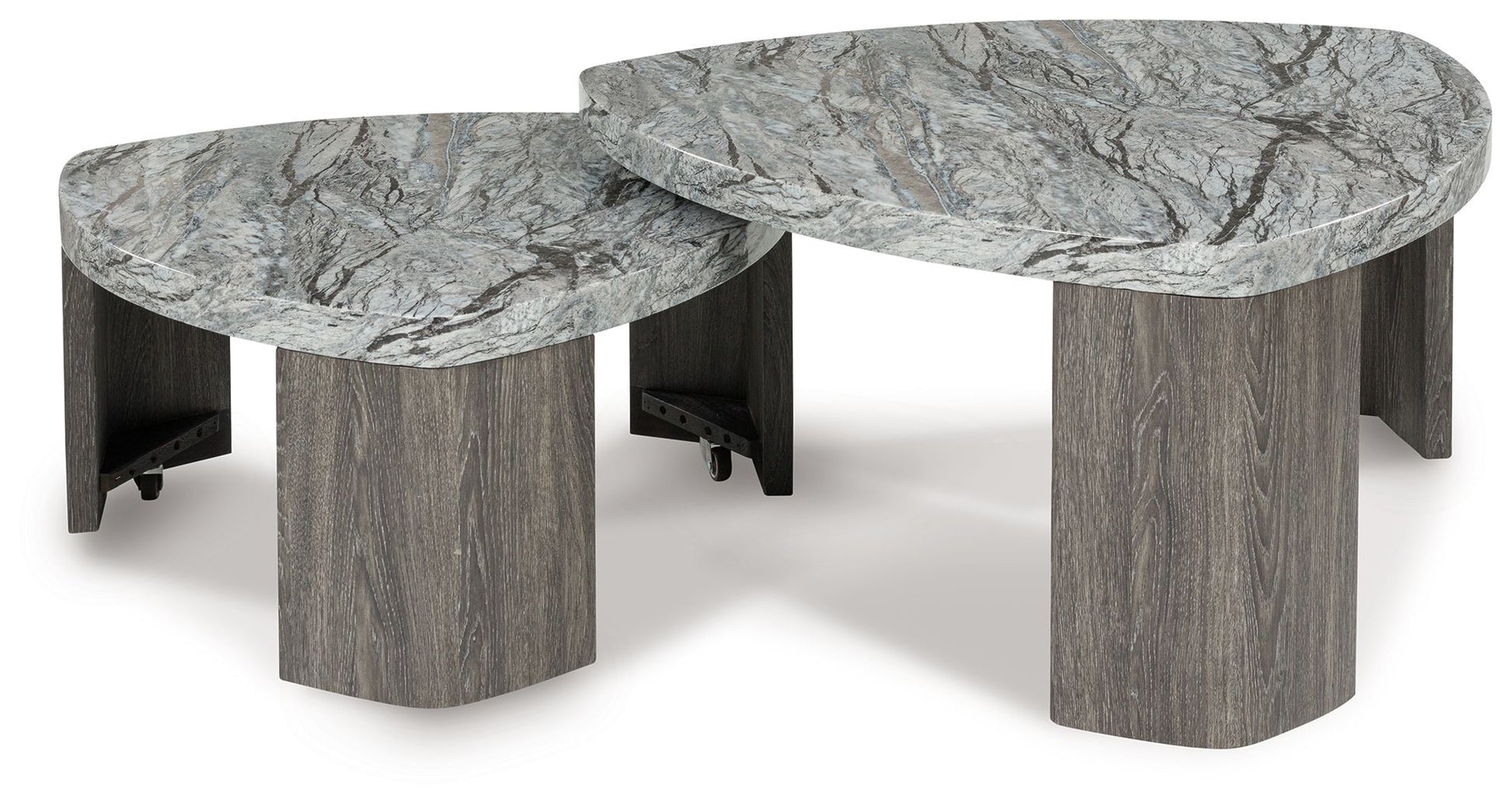 Surmour - Gray / Brown - Stacked Cocktail Table - Hornell Furniture Outlet