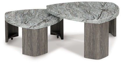 Surmour - Gray / Brown - Stacked Cocktail Table - Hornell Furniture Outlet