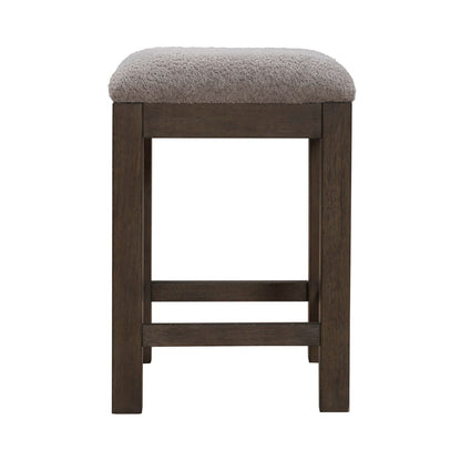 Cascade Falls - Upholstered Console Stool - Satin Espresso / Gray - Hornell Furniture Outlet