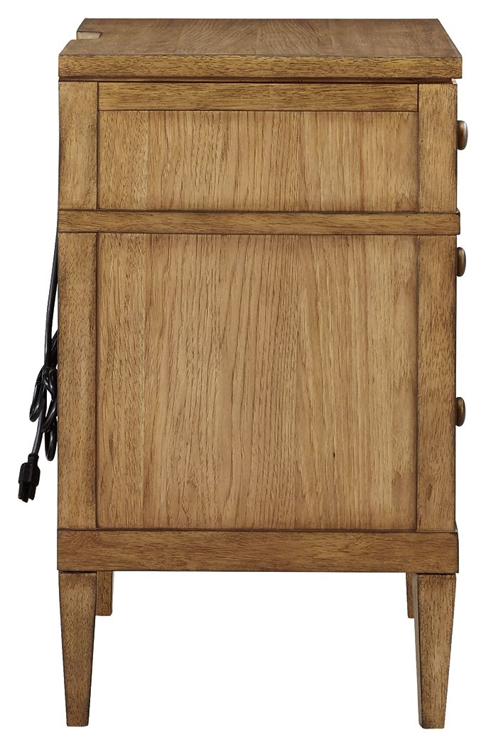 Sharlance - Brown - Three Drawer Night Stand - Hornell Furniture Outlet