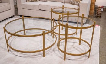 Pearlox - Gold - Occasional Table Set (Set of 3) - Hornell Furniture Outlet