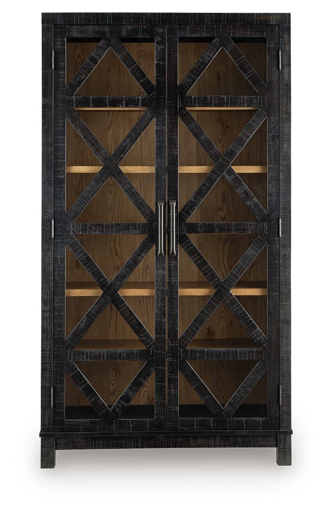 Christop - Accent Cabinet - Black / Brown - Hornell Furniture Outlet