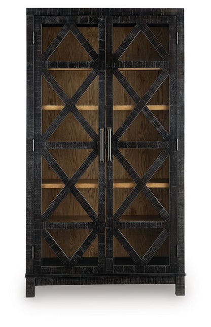 Christop - Accent Cabinet - Black / Brown - Hornell Furniture Outlet