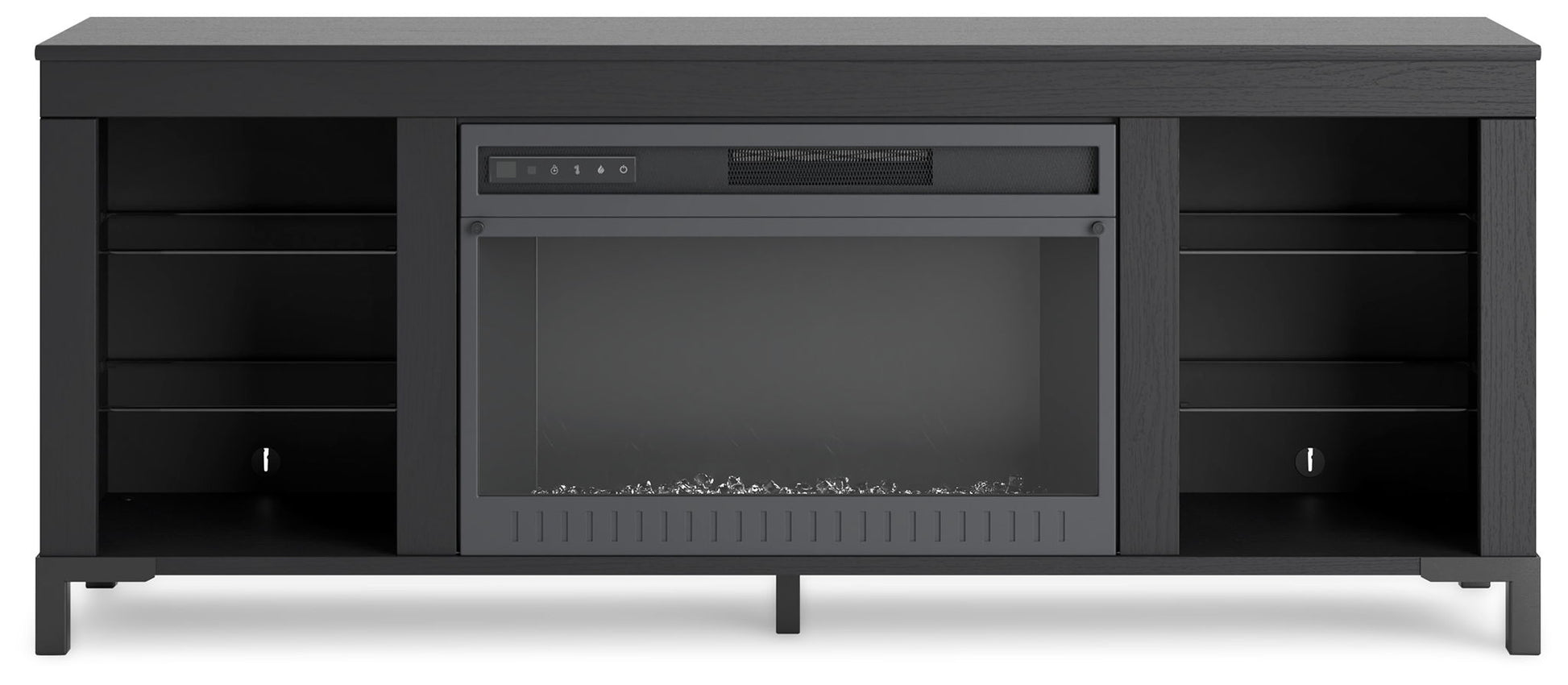 Cayberry - Black - TV Stand With Fireplace - Hornell Furniture Outlet