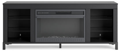 Cayberry - Black - TV Stand With Fireplace - Hornell Furniture Outlet