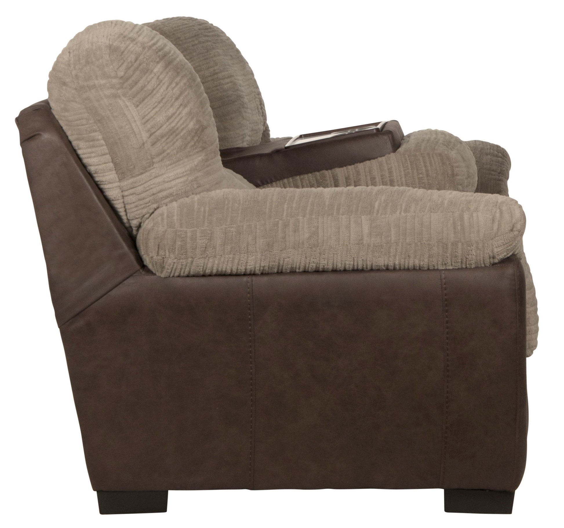 McMahon - Sofa With Drop Down Table - Bark - Hornell Furniture Outlet