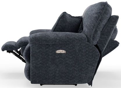 Paxon - Deep Seat Power Reclining Sofa With Power Adjustable Headrest - Smoke - Hornell Furniture Outlet