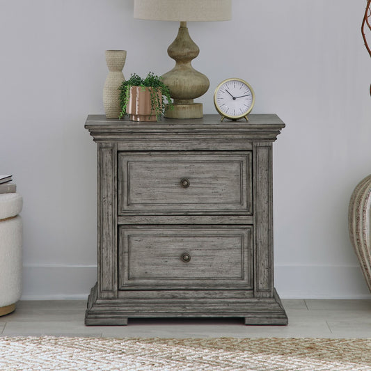 Big Valley - 2 Drawer Night Stand w/ Charging Station - Hornell Furniture Outlet