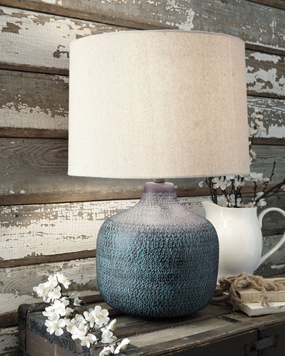 Malthace - Metal Table Lamp - Patina - Hornell Furniture Outlet