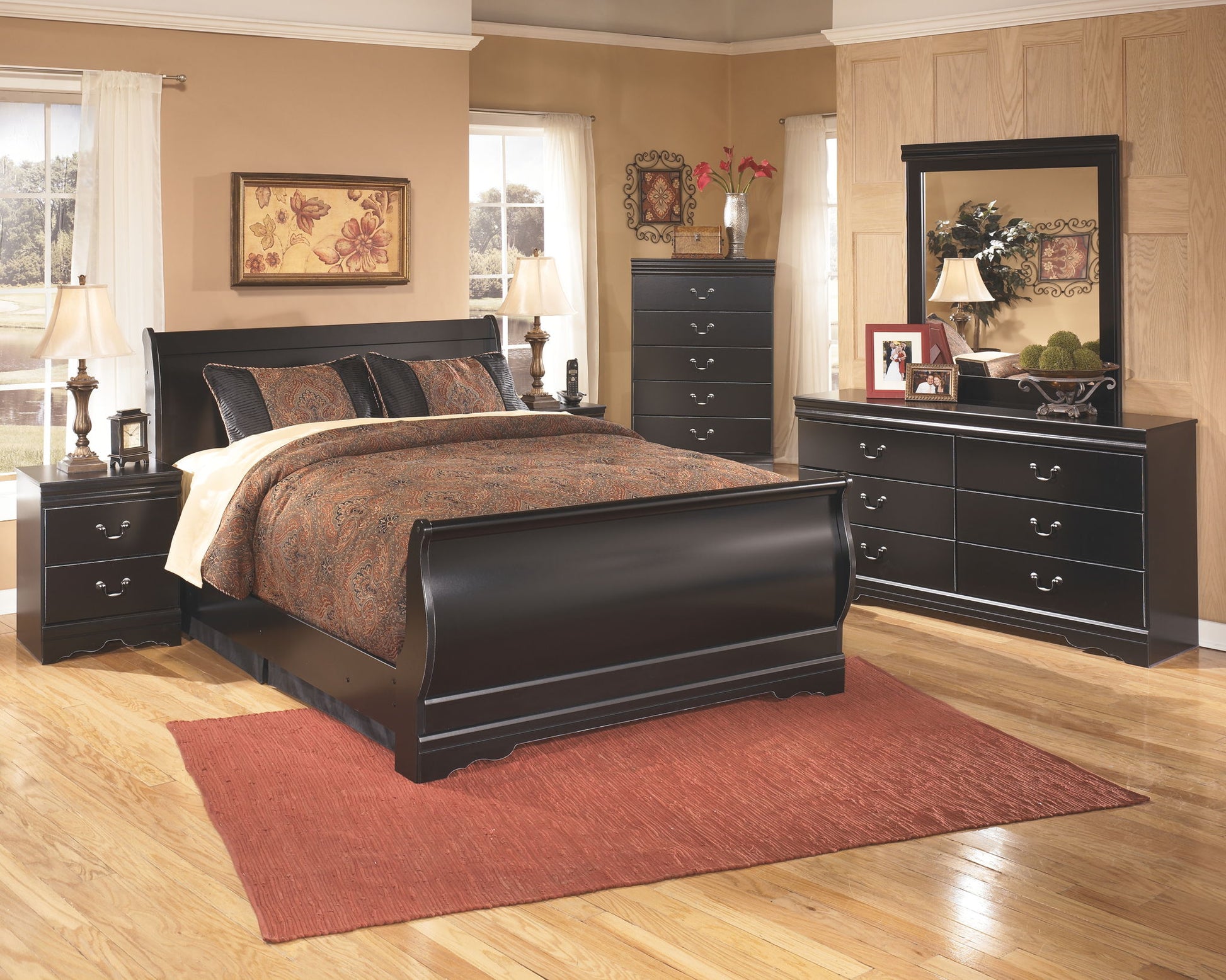 Huey Vineyard - Black - Five Drawer Chest - Hornell Furniture Outlet