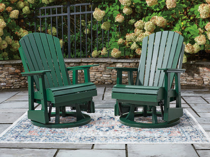 Shell Beach - Swivel Glider Chair - Green - Hornell Furniture Outlet