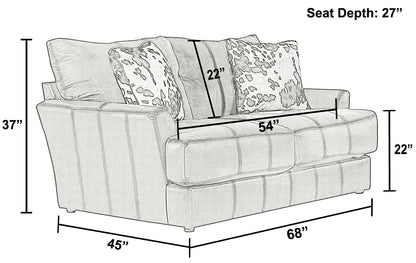 Pavia - Top Grain Italian Leather Loveseat With Cuddler Cushions - Cocoa - Hornell Furniture Outlet