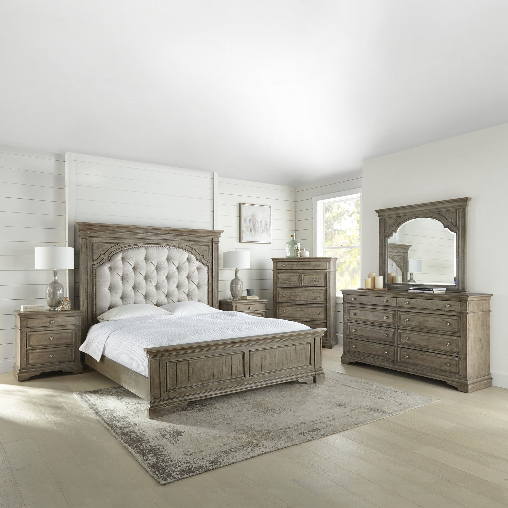 Highland - 5 Piece Bedroom Set - Driftwood - Hornell Furniture Outlet