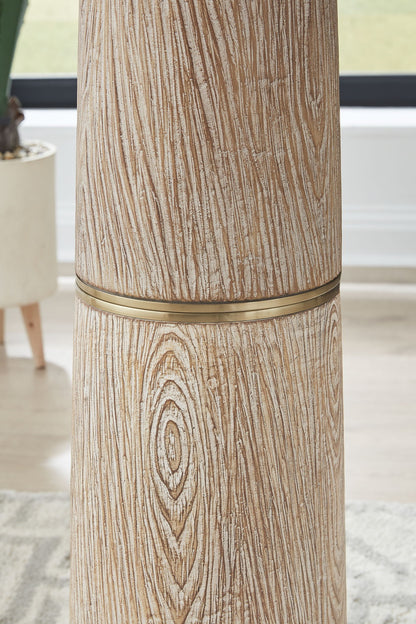 Gasparleigh - Brown / Gold Finish - Poly Floor Lamp - Hornell Furniture Outlet