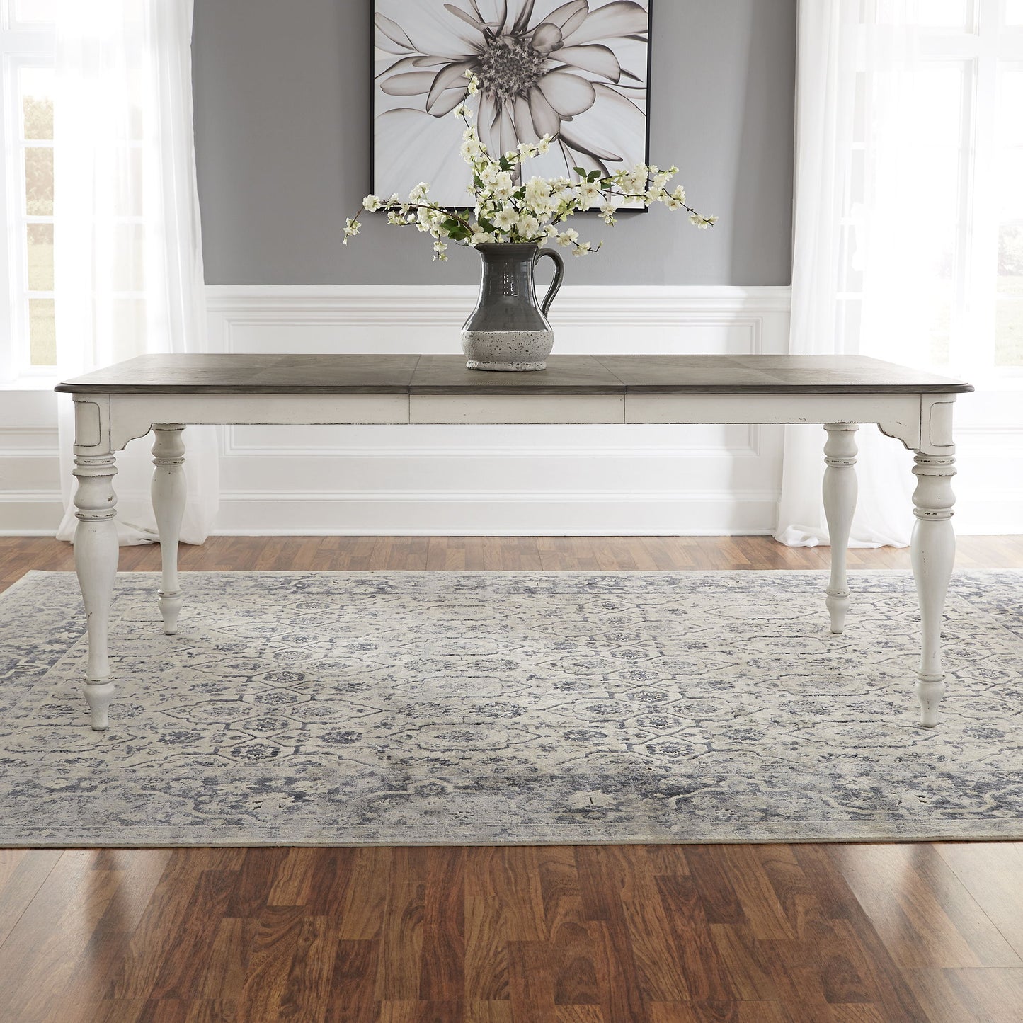 Magnolia Manor - Leg Table - White - Hornell Furniture Outlet