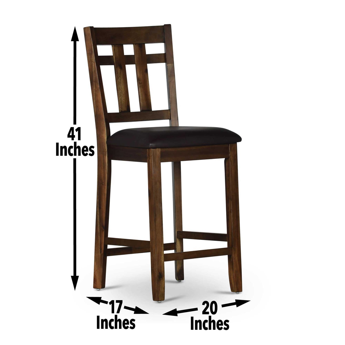 Saranac - Counter Chair (Set of 2) - Dark Brown - Hornell Furniture Outlet
