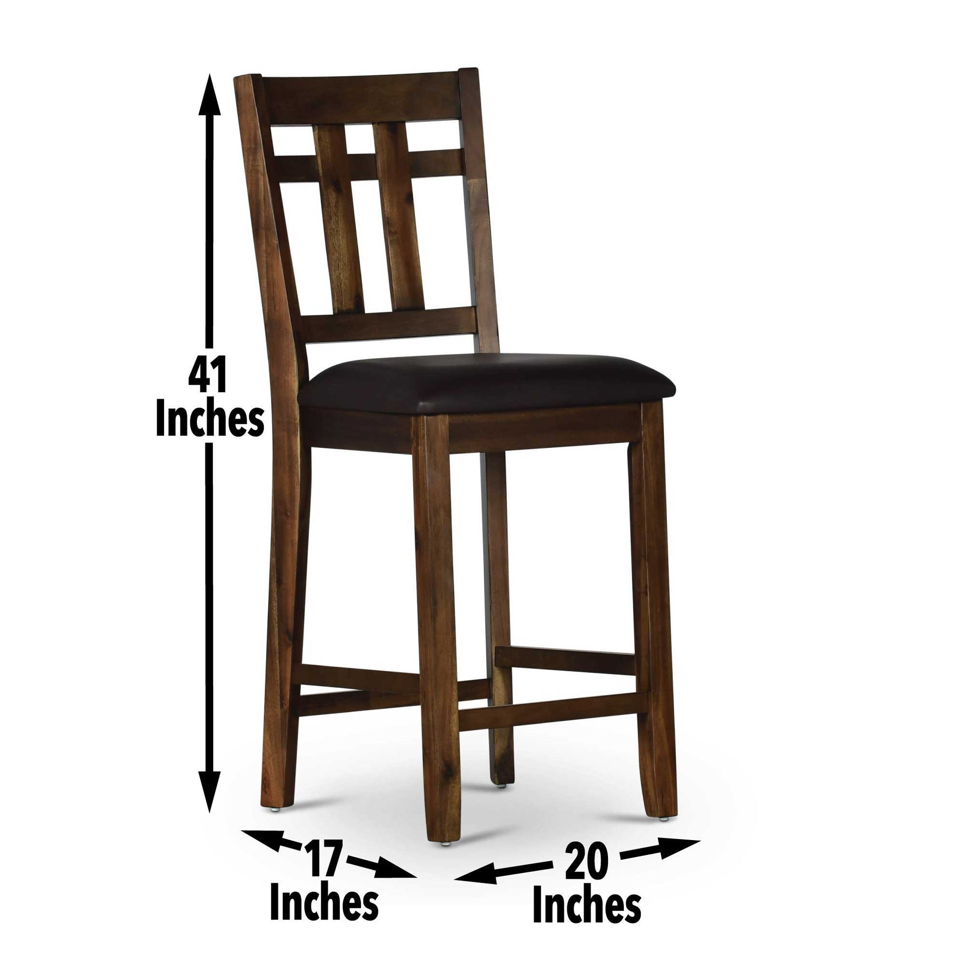 Saranac - Counter Chair (Set of 2) - Dark Brown - Hornell Furniture Outlet