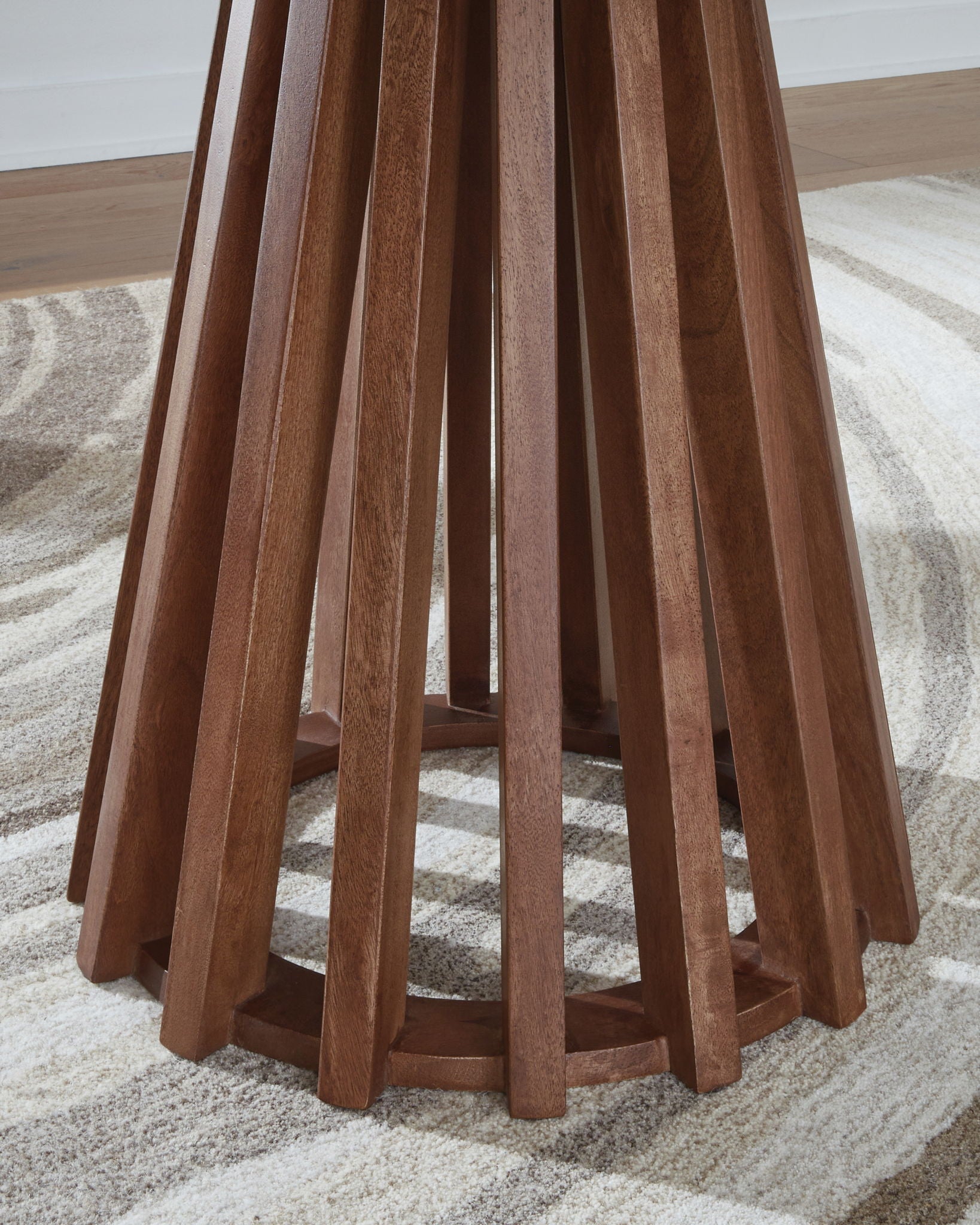 Kallari - Warm Brown / Black - Round End Table - Hornell Furniture Outlet