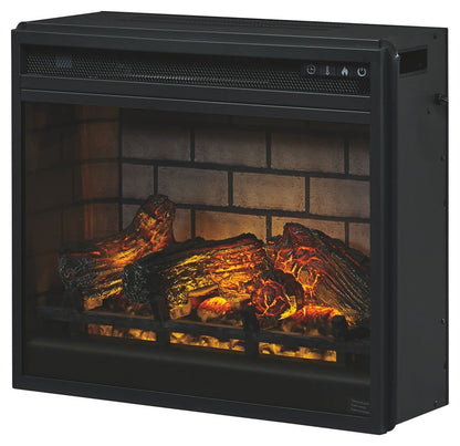 Dorrinson - Corner TV Stand With Fireplace Insert - Hornell Furniture Outlet