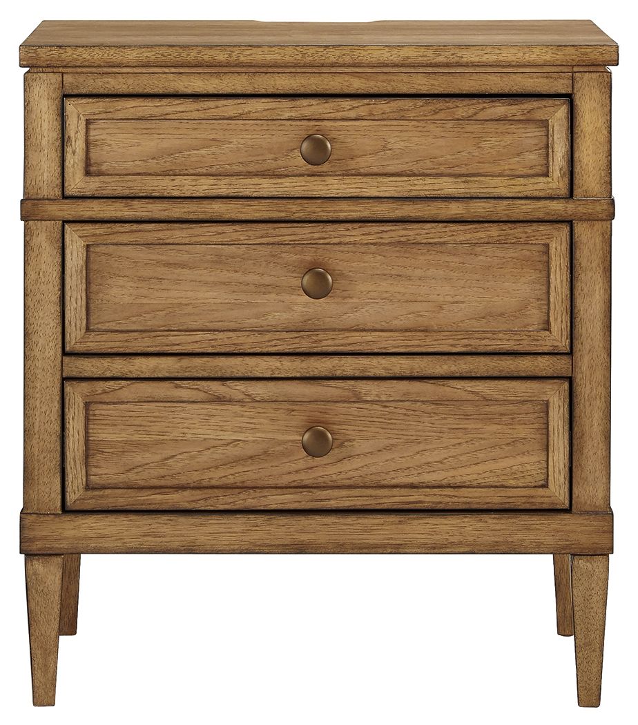Sharlance - Brown - Three Drawer Night Stand - Hornell Furniture Outlet