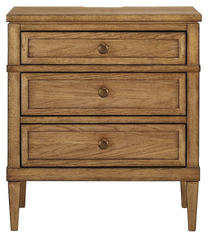 Sharlance - Brown - Three Drawer Night Stand - Hornell Furniture Outlet