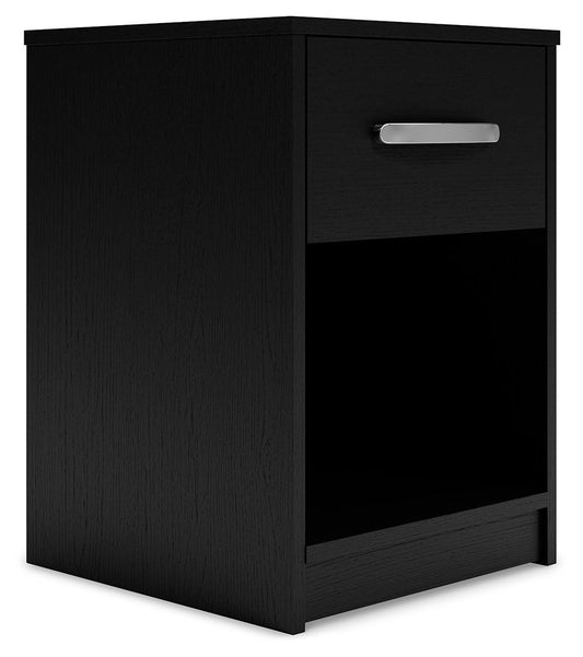 Finch - One Drawer Night Stand - Black - Hornell Furniture Outlet