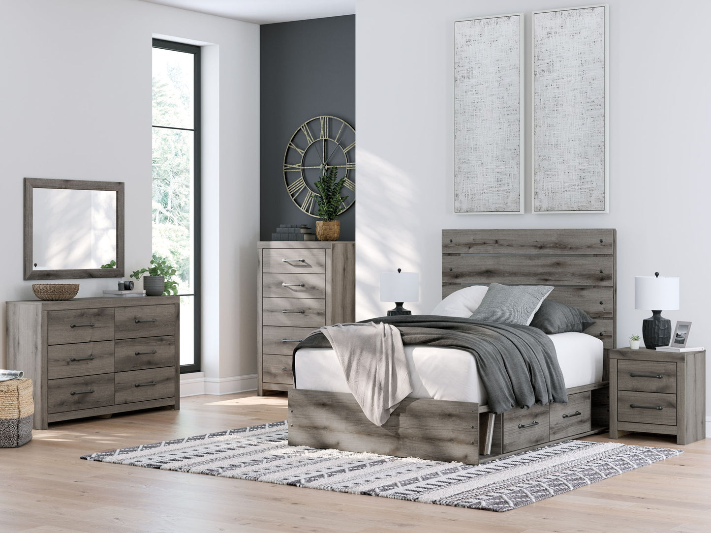 Graystorm - Panel Bed With Storage - Hornell Furniture Outlet