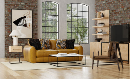 Corvara - Top Grain Italian Leather Match Sofa - Caramel - Hornell Furniture Outlet