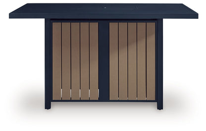 East Beach - Rectangular Bar Table With Fire Pit - Blue - Hornell Furniture Outlet