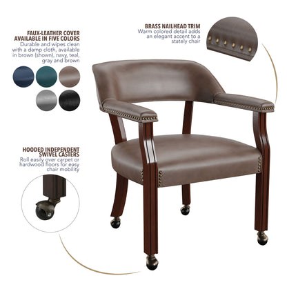 Tournament - Arm Chair With Casters - Hornell Furniture Outlet