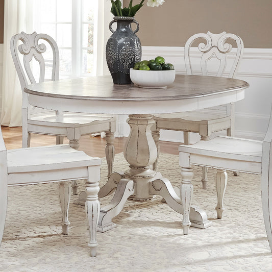 Magnolia Manor - Pedestal Table - White - Hornell Furniture Outlet