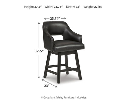 Tallenger - Upholstered Swivel Barstool (Set of 2) - Hornell Furniture Outlet